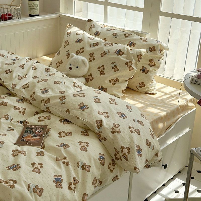 可爱s四件套被套全棉卡通宿舍风儿童床上用品三件套纯棉床单