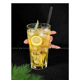 大容量八角杯柯林杯加厚直布罗陀杯子夏日水果茶杯冷饮果汁玻璃杯