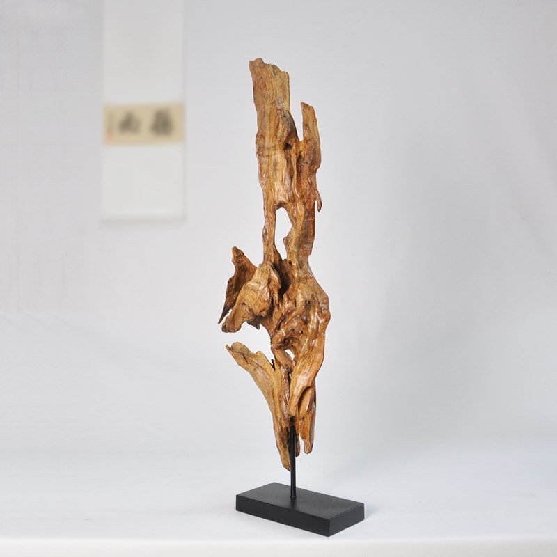天然风化香樟枯木脱骨随型根雕 酒店别墅办公室展软装工艺品摆件