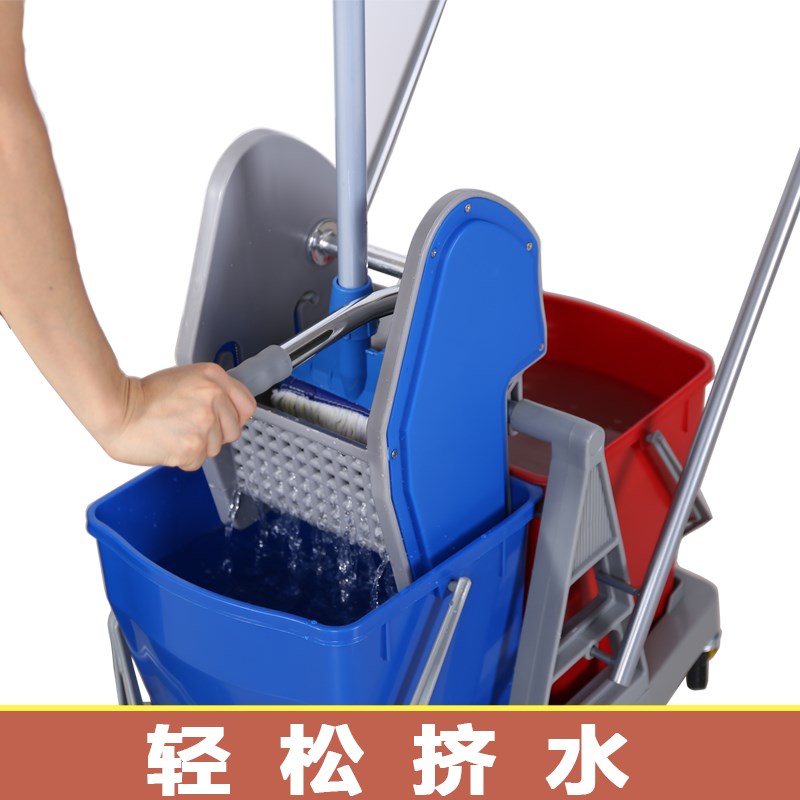 清洁车榨水车挤水桶洗拖把桶墩布桶手压挤水器保洁车手推车2