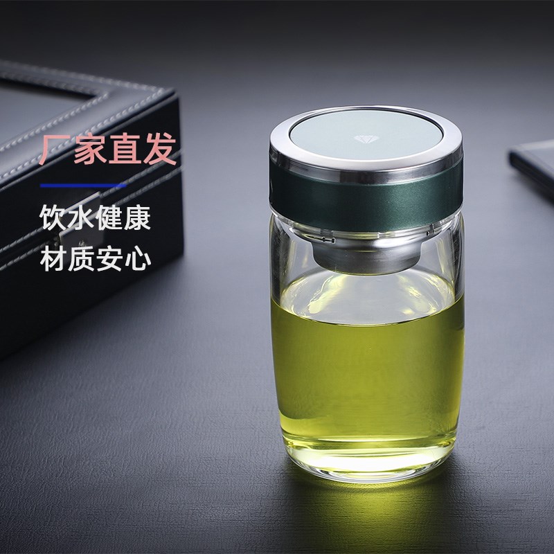 矮胖单层玻璃杯加厚鹅蛋杯玻璃茶杯拾滤网水杯耐高温高硼硅大容量