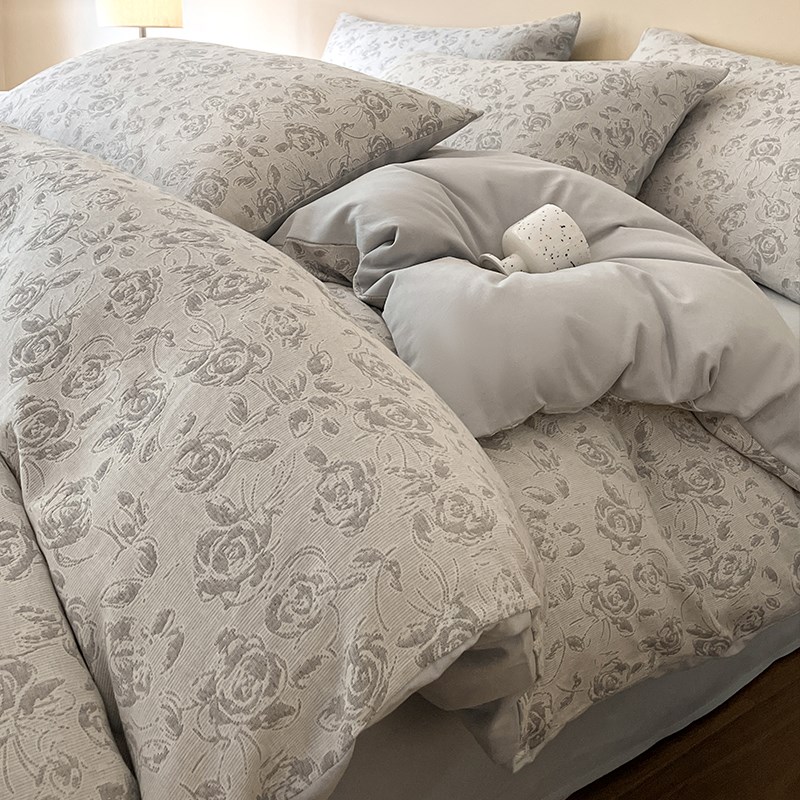 A类母婴级双层纱四件套纯棉全棉2025新款床单笠被套磨毛床上用品