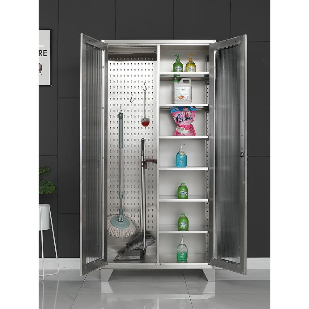 不锈钢清洁柜卫生扫把阳台学校拖把保洁柜家用户外储物工具家政柜