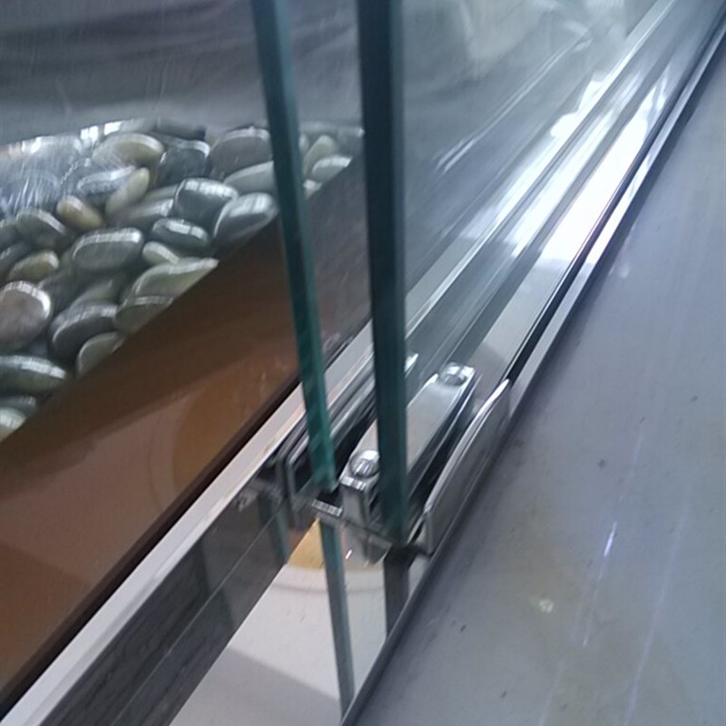 304不锈钢移门框架 简易双轨道淋浴房 一字形Q干湿隔断交叠玻璃门