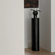 原木墩子花架碳化客厅茶s几边几摆件侘寂风民宿根雕底座实木盆景