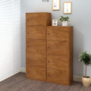 简约带柜多储层物柜见详情带门木柜锁子自由组合家用书柜书架置物小柜子