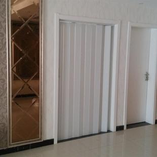 室内门房塑料PVC折叠门断隔间厕所卫生移门厨推拉门免PVO打孔隐形