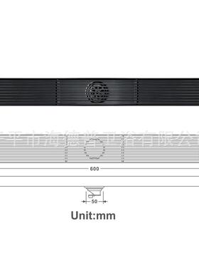 IDEP不锈钢长地H漏钢条格HIDL163-栅网面黑色地漏浴室阳台地漏HID