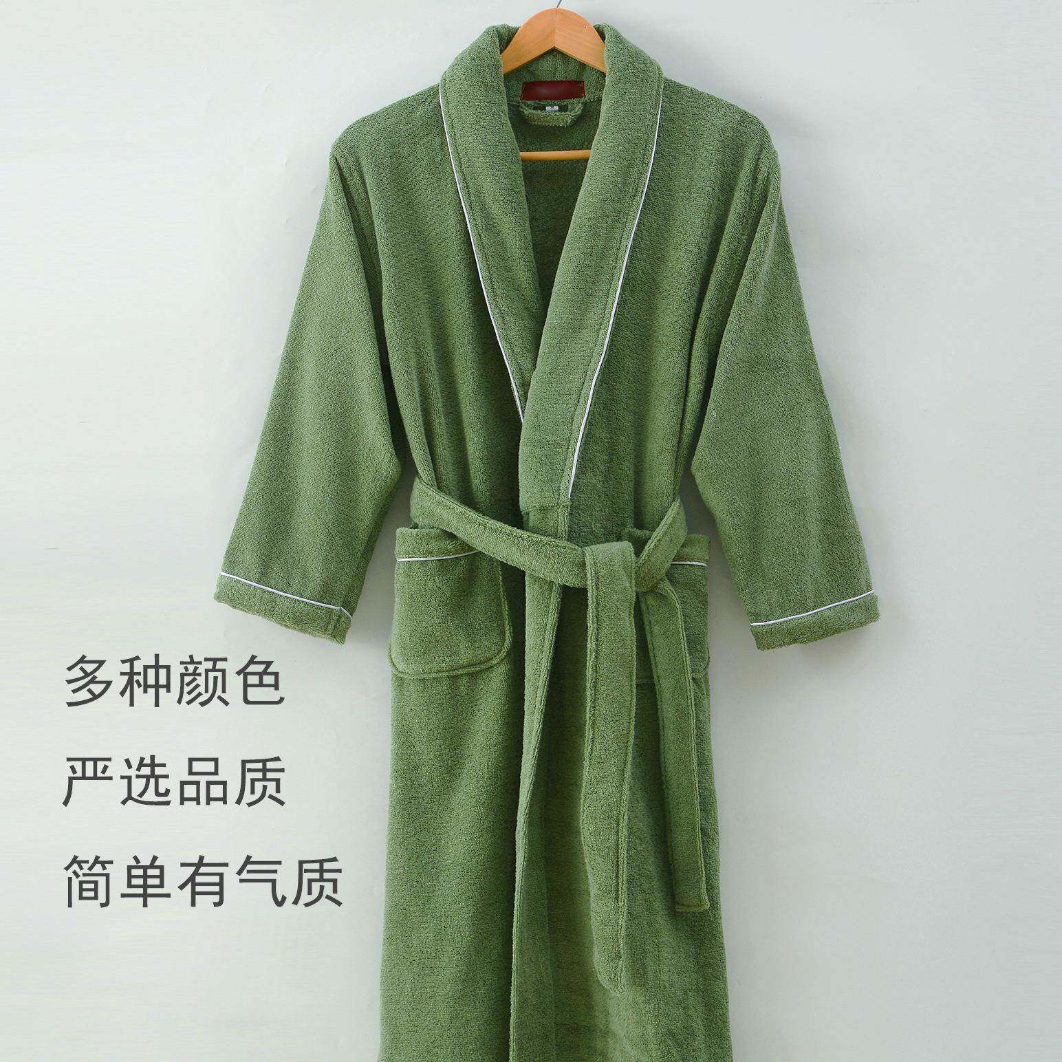 浴袍纯棉毛巾料57513881男女长浴款秋衣冬季成人加厚全棉水速干情