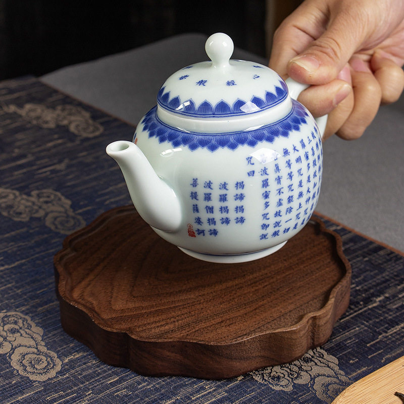 淘瓷八日式黑胡桃木托盘干泡茶盘实木家用长方形茶具原木木质托盘