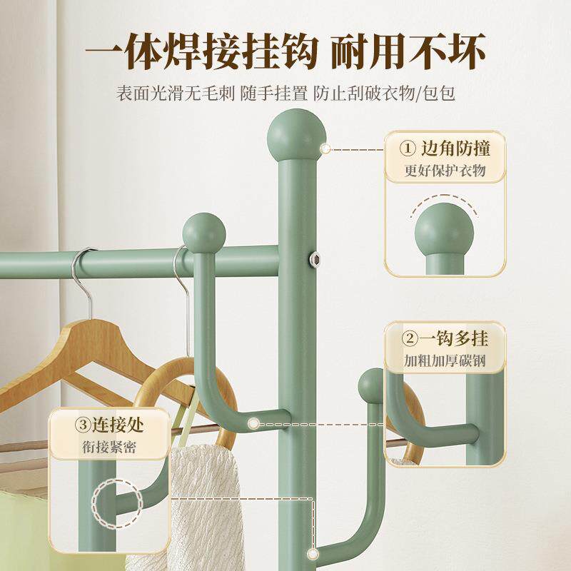 挂地铁衣架脏衣密网单双篓挂衣架可移动落式带轮衣帽卧室衣服架特