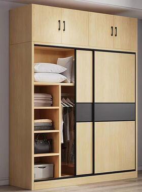 推拉门柜家用室小户SGV型现屋代衣卧简约实木质出租房组装衣柜出