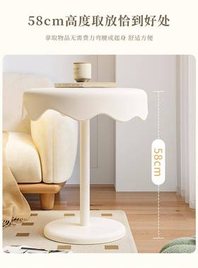 柜家用卧室小圆桌DPO置物架床客厅风奶油沙发头边几床边桌子