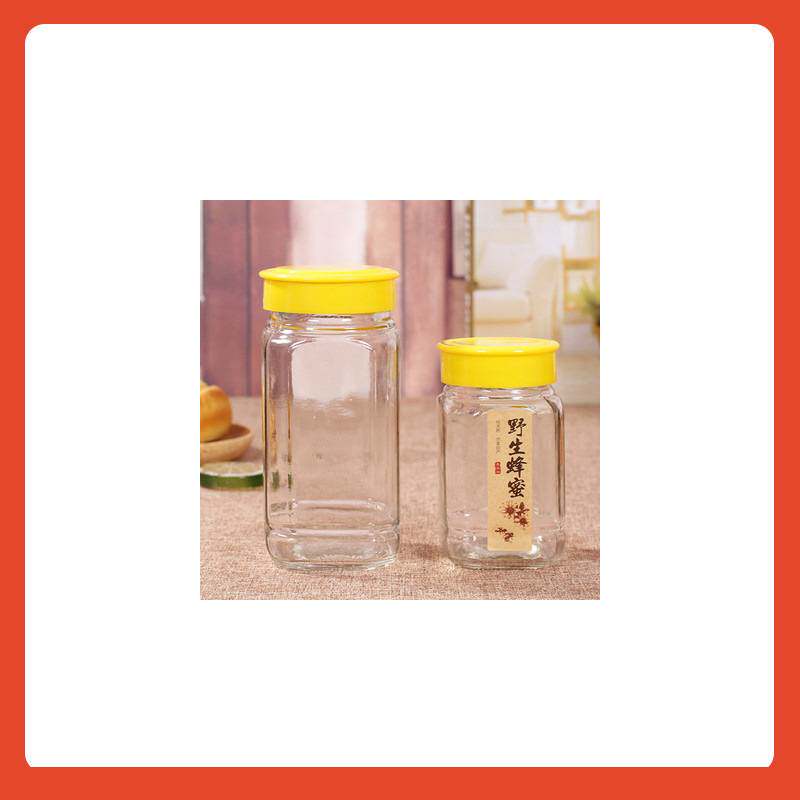 ?大小八角1斤2斤蜂蜜瓶  1000g 蜂蜜瓶子玻璃瓶装蜂蜜瓶密封罐