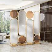 简约隔Y Jpf002奢免打孔玻璃屏风客厅餐厅关装 轻玄饰断可折叠移动