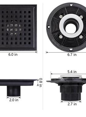亚马逊3030815CM不4锈钢式臭地漏下水连接器带法兰方格网防美耐腐