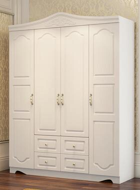 免欧式家衣柜家用卧室具小GJS户型收纳柜色子白实木质女生衣橱安