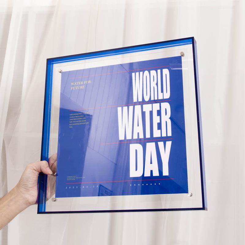 创意居家卧室亚002008-0克力彩色画框玄摆桌透关明亚面克力相框可