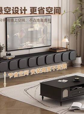 2024户新款家用法式复古电XVZ合视柜落地客厅小黑色感组柜新型款