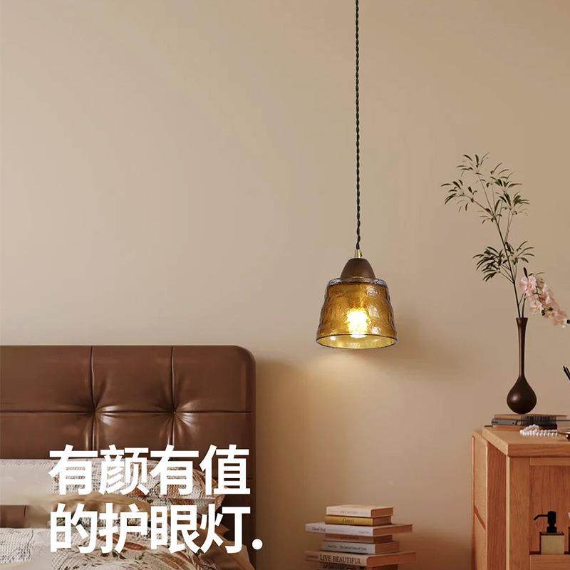中古计卧室床头吊灯美式古玻璃餐厅台复灯设吧师创意氛围690感小