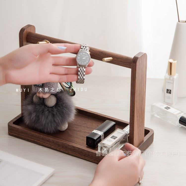 黑胡木桌收盒纳玄关放钥匙面置物桃架家YC1118-2具摆件整理个人饰