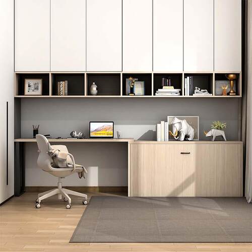 入柜式隐办形折叠床转角能书桌书书柜一体多房功小入柜式隐户家用