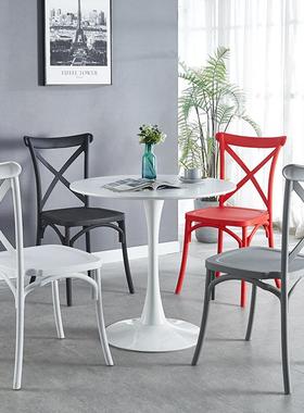 PP用叉背椅靠背椅家料竹节塑椅加厚餐as005椅厅椅子可叠放餐厂家