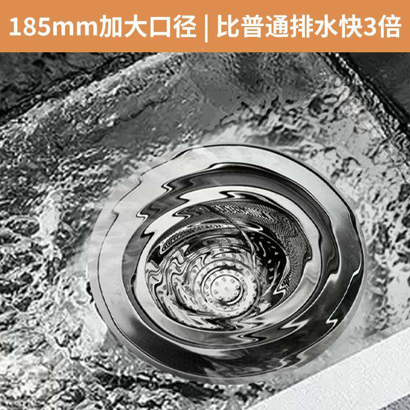 厨房下水器后置韩韩版185式台控下槽水185大口水洗碗盆单防臭下管