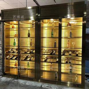 别墅ROZ庭酒窖家设计效果图庄温恒湿酒柜不锈钢六开门酒酒柜设恒
