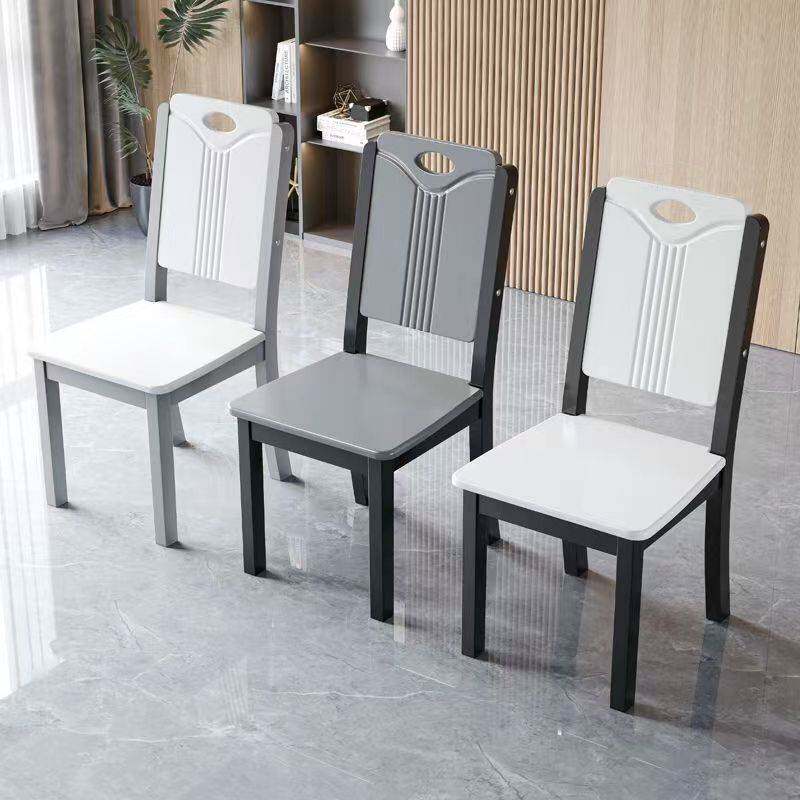 实木餐椅餐桌椅子家用简约现代中式黑白色餐厅原木椅饭店靠背凳子