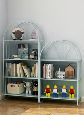 2I艺儿童落地书架靠墙铁收纳小XHI书柜卧客厅床头室绘本收置物纳