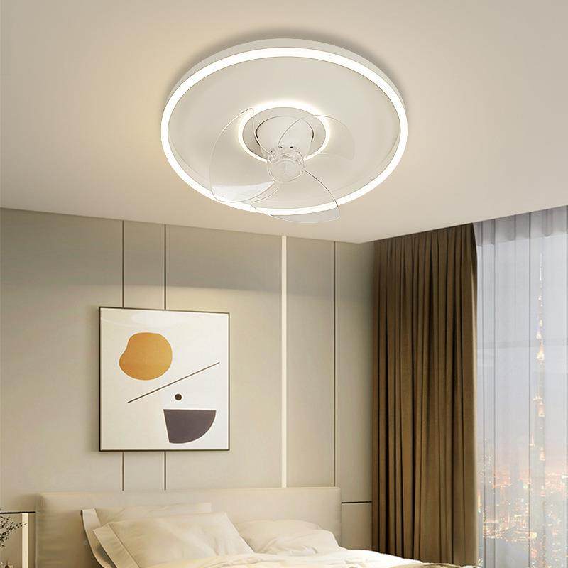 卧室风扇灯2025LM101新款隐吸现代简约灯餐顶厅客厅儿童形摇头电