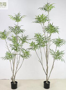 仿摄真黄天竺树绿植南天竹家居落WH-HTZ地竹子客厅高端摆件影道具