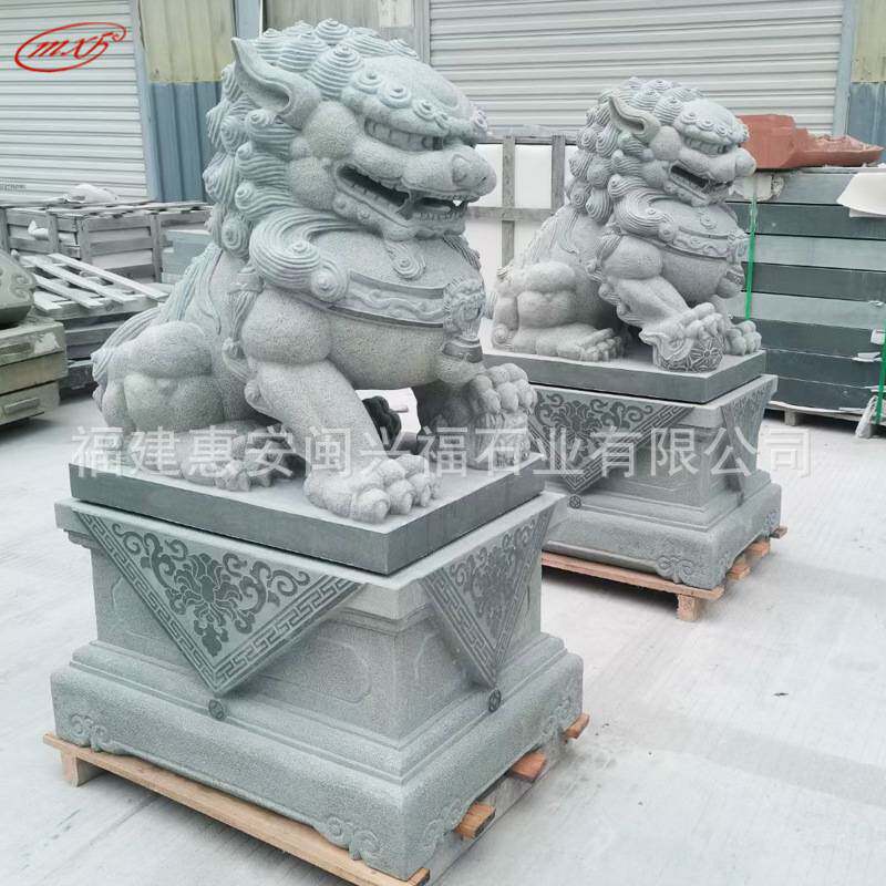 闽兴福石雕狮子景区北京石狮子雕刻汉白玉大门景观园林狮子摆件