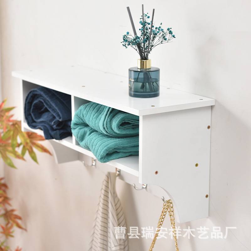 墙面置物架创意隔板墙上挂衣钩实木卧室客厅玄关入户门置物衣帽架