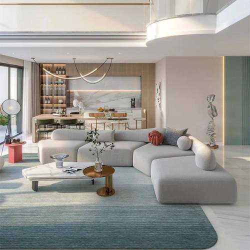 别墅设奢华高发端岩石诧沙寂风小户型计师A669创意异形布艺奶油风