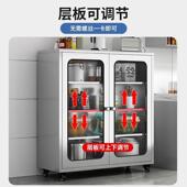 CUE34不锈钢房碗柜餐边柜多储功能厨物柜餐厅玻璃门收纳柜0家用橱