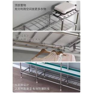 简易型布衣家用卧室组橱装 收纳衣出租房屋经济全钢架加粗加WEG直柜销