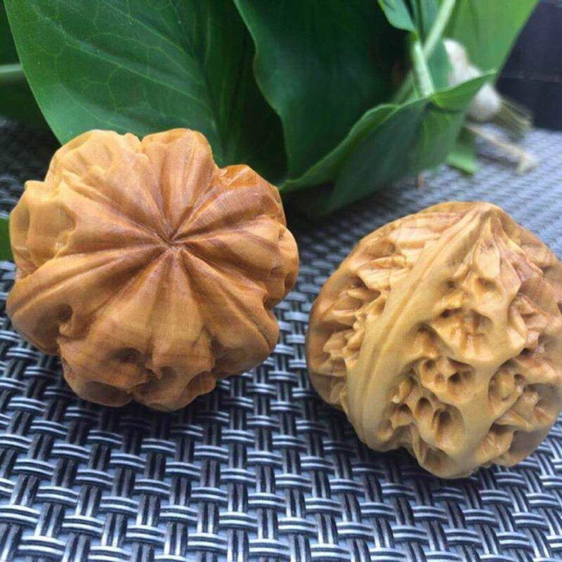 小叶黄杨木雕玩核桃手把件文盘摆件把9110978实木玩手雕刻工艺品