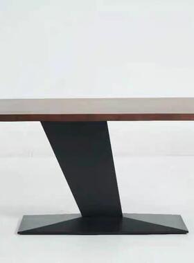 IXJ诧寂风实木餐桌创意方简长形原家用饭桌工作台办公桌极导台木