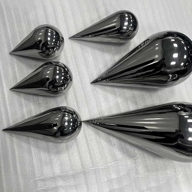 不锈钢水滴造型雕塑园林景观装饰品金属摆件酒店大堂室内悬挂吊饰