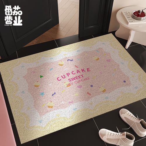 家用入户玄关垫进门蹭脚除尘地垫可爱猫I砂盆垫子耐脏耐磨门垫脚