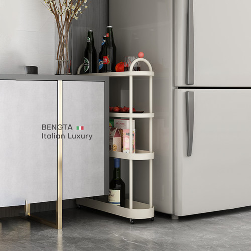 意式小推车夹缝置物架可移动多层厨房卫生间储物架落地零食收纳架