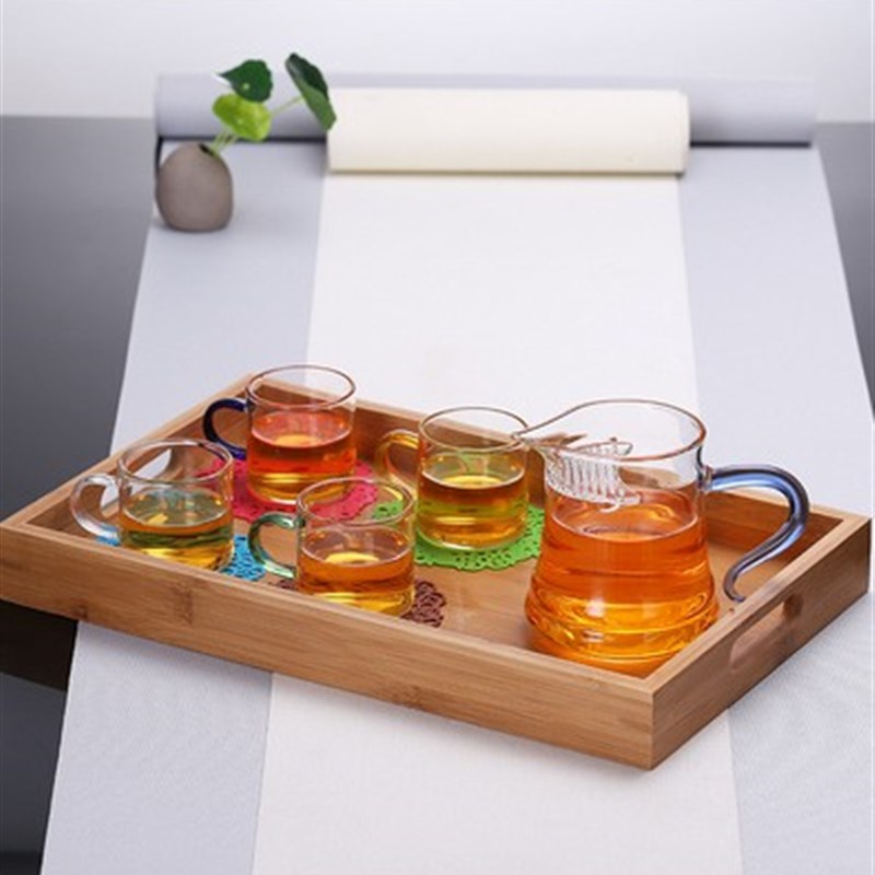 加厚茶杯绿茶月牙杯茶水分离过滤泡茶杯家用水杯耐热玻璃茶具