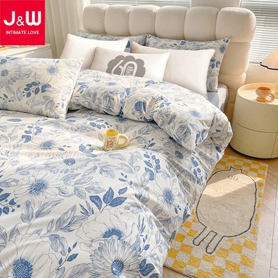 60S支斜纹全棉单件被套单人150x200 160 180x220 220x240纯棉被罩