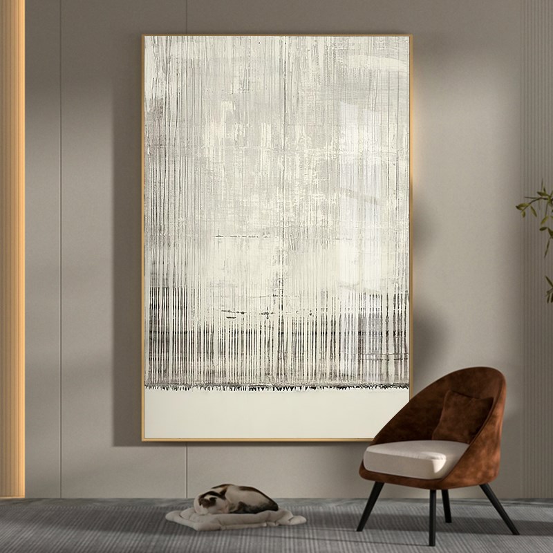 现代简约客厅黑白灰抽象装饰画沙发背景墙意式极简艺术挂画落地画