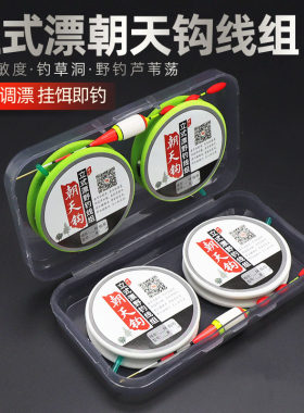 野钓鲫鱼立式浮漂朝天钩线组套装高灵敏无需调漂挂饵即钓草洞长杆