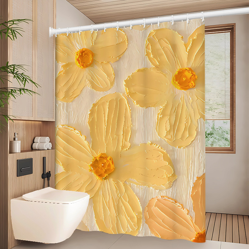 卫生间防水浴帘洗澡遮挡专用加厚淋浴防水布防霉遮挡水洗澡门帘子