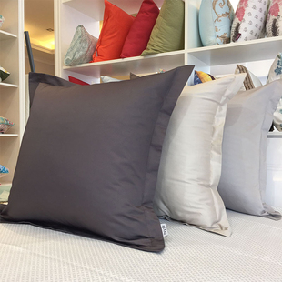 纯棉简约65x65x60支纯色抱枕套不含芯50床头靠垫大号X靠背方枕定