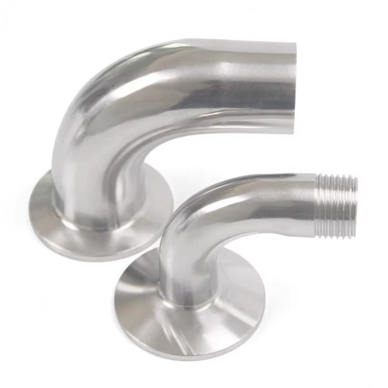 304不锈钢快装内丝外丝弯头卫生级卡箍弯管丝扣接头螺纹卡盘快卡
